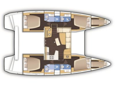 Lagoon42 4 cabines plan